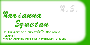 marianna szmetan business card